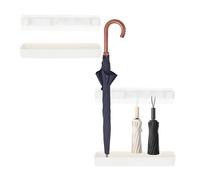 VAVPUP 2-Pack Wall-Mounted Umbrella Stand & Holder,Drip-Free Drainage 2-Tier Storage,ABS Modern Organiser for Entryway,Hallway,Home Office - Space-Saving Design (White)