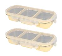 VAVPUP 2 Pcs Stainless Steel Snack Containers, with Lids, Reusable Leakproof Lunch Box, 2/3 Compartment, Food containers for Kitchen Snacks Dips Take Out Travel Outdoor Camping