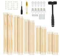 VAVPUP 20Pcs 5 Sets Stretcher Bars for Needlework,6 Sizes Wooden Canvas Splicing Stretcher Bars with 100 Thumb Tacks for Needlepoint Embroidery Stitch Frame Crafts Art Set Bundle with Crafts(wood,20)