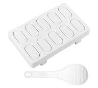 VAVPUP 2pcs 10-Cavity Sushi Mold Kit ABS Texture Technology Non-Stick Design with Scoop,Grade 20x12cm for Japanese Sushi & Nigiri Rice Ball (White)