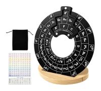 VAVPUP 2pcs Circle of Fifths Chord Wheel,Aluminum Alloy & Wood Base,Portable Music Theory Tool and Chord Chart Music for Musicians & Beginners,Easy to Use & Compact Design (1 set)