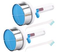 VAVPUP 2PCS Ice Cream Sandwich Maker Tool,304 Stainless Steel Ice Cream Cookie Sandwich Maker,One-Hand Scooper Uniform for Burger Making for Kitchen,Dessert Shop with 2 Brushes(2PCS)