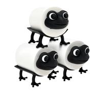 VAVPUP 3-Pack Frog Toilet Roll Holders Funny Toilet Paper Holder Free Standing Bathroom Set with Anti-Unroll Design,Hilarious Gift Set for Bathroom Living Room Kitchen Hotel (Black)