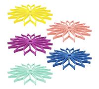 VAVPUP 5-Color Silicone Trivet Mats Set of 3 | 230°C Heat Resistant Non-Slip Pot Holders,Foldable Kitchen Counter Protector for Hot Pans,Dishes & Dining Tables(Flower Shape)