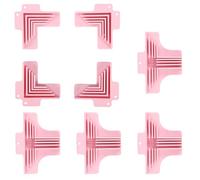 VAVPUP 8PCS Corner Fixing Clips for Cartons Plastic Corner Locator 1/1.5/2/3mm Sizes 90 Degree Angle Guide Tools for Book Covers,Chipboard Boxes,Dioramas,Jigs and Fixtures(pink)