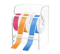 VAVPUP Acylic Label Dispenser Clear Label Roll Holder Acrylic Sticker Dispenser Roll Holder for Sticker Three/Four-Grid for Homes,Schools,Offices,Libraries,Restaurants(Transparent color 3 grids)