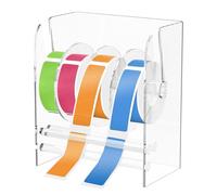 VAVPUP Acylic Label Dispenser Clear Label Roll Holder Acrylic Sticker Dispenser Roll Holder for Sticker Three/Four-Grid for Homes,Schools,Offices,Libraries,Restaurants(Transparent color 4 grids)