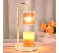 VAVPUP Candle Warmer Lamp,Timer and Dimmer Candle lamp Warmer UK,4-Level Brightness Control,Adjustable Height House Warming Gifts New Home Bedroom Decor Gift for Women(Log color,British regulations)