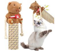 VAVPUP Cat Wrestling Puppet with Arm Sleeve,Padded Cat Bite Glove,Interactive Pussy Hand Puppet Toy for Family Play,Soft Padding Wrestling Glove for Kitten and Pussy Play(brown,1)