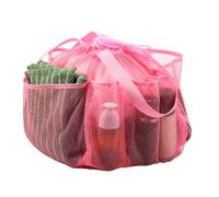 VAVPUP Dry Mesh Shower Bag,8 Pockets,Bathroom Tote with Double Handle Cuffs,Portable Travel Bath Bag,College Room Essentials for Beach Camping Gym Dorm Bathroom and Travel(pink)