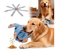 VAVPUP Frank the Dogtopus,Interactive Puzzle for Dogs,New Treat Dispensing Brain Toy with Barriers,Spikes & Twisty Traps,Engages Smart Small,Medium & Large Dogs,Durable Chew Challenge(Blue -yellow,L)