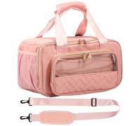 VAVPUP Marker Organizer Case Holding up to 216 Markers,Portablel Marker Storage Bag with Detachable Dividers,Nylon Material with Ink Proof Liner,Adjustable Shoulder Strap(Pink)