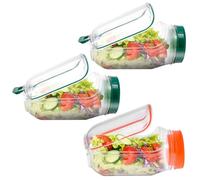 VAVPUP Original Salad Pod - 700ML Side Open Design with Leakproof Dressing Container,Microwave/Dishwasher/Freezer Safe for Meal Prep & Travel,Ideal for Home,Outdoor & Party Use (3pcs-2Green+Orange)