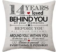 VAVSU Inspirational Gift for 14 Years Old Girls Boys Teens Birthday Cushion Covers for Daughter Son Granddaughter Grandson Sister Niece Cousin Friends Presents Decorations (14)