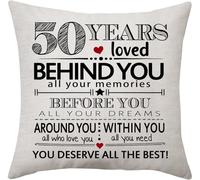 VAVSU Inspirational Gift for 50 Years Old Women Men Birthday Cushion Covers for 50th Birthday Mum Dad Aunt Uncle Cousin Friends Colleagues Sister Brother Wife Husband Birthday Presents Decorations (50), VV-1-100