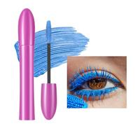 Vawolecy 5D Silk Fiber Eyelash Mascara, Blue Volume Mascara with Soft Brush, No Clumping & No Smudging & No Flaking Curling, Long-Lasting Waterproof with False Lash Effect