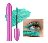 Vawolecy 5D Silk Fiber Eyelash Mascara, Colored Volume Mascara with Soft Brush, No Clumping & No Smudging & No Flaking Curling, Long-Lasting Waterproof with False Lash Effect（Green）