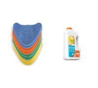 Vax Genuine Total Home 8x Hook and Loop Microfibre Multi-Colour Cleaning Pads (Type 1) & Steam Detergent Citrus Burst 1L