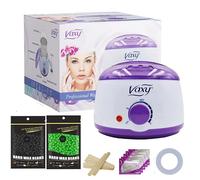 Vaxy Waxing Kit Wax Warmer Electric Wax Pot Heater with Accessories, A Complete at-Home Hair Removal Wax Kit Painless Hard Wax for full Body, face, Bikini Area, Eyebrows (Sea Mud)