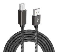 Vay Forwarg USB 2.0 A to Type-B 2.0 Printer Cable High Density Nylon Braided Wire Nickel Plug Aluminum Alloy Housing Device Suitable for USB Interface Connection to Printer (6.6ft)