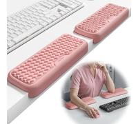VAYDEER 2-Pack L-Shaped Desk Elbow Pad Arm Rest Cushions - Memory Foam Wrist Support Pads for Table Edge, Ergonomic Non-Slip Desk Edge Protector for Office, Home & Gaming (Pink)