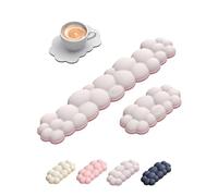 VAYDEER Cloud Wrist Rest - White & Pink Dual-Tone Keyboard Wrist Rest Cushion, Ergonomic Cloud-Shaped Memory Foam Palm Support, Non-Slip Base, Cute Desk Accessory for Typing, Gaming & Office