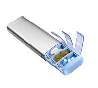 VAYDEER Compact Pill Box - Slim 7 Day Metal Pill Organiser, Portable Travel Case for Daily Vitamins & Tablets (Silver)