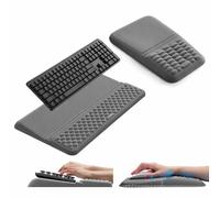 VAYDEER Ergonomic Keyboard Wrist Rest and Mouse Mat Wrist Support - 2-in-1 Keyboard Riser & Soft Memory Foam Support Pad for Typing, Wrist Pain Relief,for Office, Home or Gaming Setup-Gray
