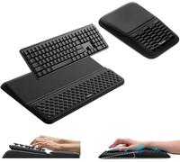 VAYDEER Ergonomic Keyboard Wrist Rest and Mouse Mat Wrist Support - 2-in-1 Keyboard Riser & Soft Memory Foam Support Pad for Typing, Wrist Pain Relief,for Office, Home or Gaming Setup-Black