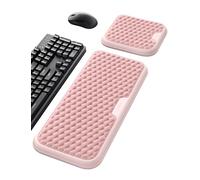 VAYDEER Ergonomic Keyboard Wrist Rest and Mouse Pad Set, Extra Wide Memory Foam Support for Wrist Forearm Elbow, Non-Slip Breathable Desk Pad for Work Gaming, Pink