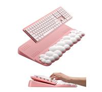 VAYDEER Ergonomic Keyboard Wrist Rest Support - 2-in-1 Cloud Keyboard Riser & Soft Memory Foam Support Pad for Typing, Wrist Pain Relief,for Office, Home or Gaming Setup-Pink