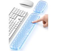 Vaydeer Keyboard and Mouse Wrist Rest Set, Cooling Gel, Ice Blue | Cooling Gel Support, Massage Texture, For Keyboard, Mouse and Desk Use
