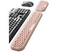 Vaydeer Keyboard and Mouse Wrist Rest Set, Memory Foam, Pink and White