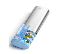 VAYDEER Pill Organiser Box 7 Day - LFGB-Certified Metal Travel Medicine Box with Moisture-Proof Seals, Light-Protected Aluminium, Twice-Daily AM PM Tablet & Supplement Holder