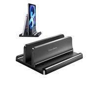 VAYDEER Vertical Laptop Stand, 1-Slot, Adjustable, ABS, Black | Adjustable Width, Single-Slot Storage, ABS Construction, Non-Slip Protection, For Laptops, Tablets and MacBook