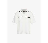 Vayder Mens White Munson Brand-embroidered Silk and Cotton-blend Shirt M