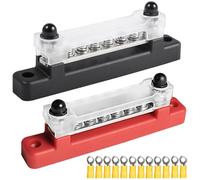VAYEODEYU 6 Way Negative Bus Bar Power Distribution Block 300VAC/48VDC 130AAC/150ADC Multicolor(2pcs)