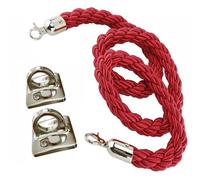 VAYEODEYU Barrier Ropes, Twisted Post Ropes Wall Mounted, Hanging Stanchion Rope with 2 Pack Wall Hooks Kits, Stanchion Post Queue Hanging VIP Rope(Red B,3m/9.8ft/118in)