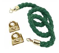VAYEODEYU Barrier Ropes, Twisted Post Ropes Wall Mounted, Hanging Stanchion Rope with 2 Pack Wall Hooks Kits, Stanchion Post Queue Hanging VIP Rope(Green A,1.2m/4ft/47in)