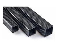 VAYEODEYU Carbon Fiber Tube, 1Pcs Length 500/600mm OD8mm 15mm 18mm 20mm 22mm 25mm 30mm Glossy Surface 3K High Strength Full Carbon Fiber Square Tube(600mm,30X30X28mm)