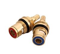 VAYEODEYU Ceramic Tap Cartridge, Faucet Cartridge Brass Ceramic Disc 20 Splines Quarter Turn 53.5mm x 18mm Multicolor(Red+Blue)