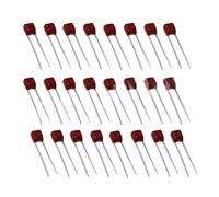 VAYEODEYU Metallized Film Capacitor, Pack Of 20 CBB22 250V104J 0.1uF Metallized Polyester Film Capacitor Burgundy 5mm Pin Spacing