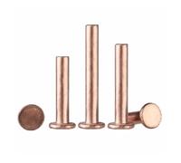 VAYEODEYU Rivets, GB109 Copper Solid Knock Flat Head Rivets M2-M8 3-30mm(M4 (20pcs),12mm)