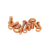VAYEODEYU Rivets, GB867 M2.5/M3 Copper Rivets Pan Head Half Round Solid Rivets 3-12mm Pack of 50 or 100 Pcs(M2.5X3mm 100Pcs)