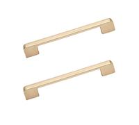 VAYEODEYU Square Bar Cupboard Cabinet Drawer Handles Multicolor Multiple Sizes 2 Pack with Screws(Gold,128mm)