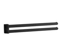 VAYEODEYU Swivel Towel Bar Double Rail Movable Matt Rubber Black 40x6.5cm Bathroom Kitchen Bedroom
