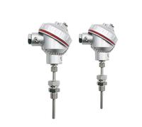 VAYEODEYU Temperature Sensor, PT100 Temperature Sensor Integrated 4-20mA Transmitter -150 to 450°C 24V DC M20x1.5 Multiple Probe Lengths(Probe 100mm)