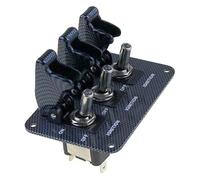 VAYEODEYU Transfer Switch, DC12V-20A Carbon Fiber Combination Ignition Toggle Switch Panel with LED Indicator