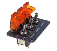 VAYEODEYU Transfer Switch, DC12V-20A Yellow LED Indicator Combination Ignition Toggle Switch With Carbon Fiber Panel