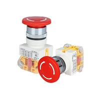VAYEODEYU Transfer Switch, E-Stop Switch For Elevator LAY7-11ZS LAY37-11ZS 10A 600V 22mm Mushroom Head Pack Of 2(2pcs)